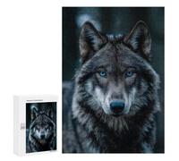 Puzzles pour Adolescents 300 PCS Gray Wolf with Blue Eyes Puzzles pour Adolescents Améliorent La Mémoire Difficiles À Compléter Jeux Stimulants 300 PCS