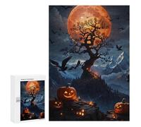 Puzzles pour Adolescents 300 PCS Halloween Moonlit Mountain Puzzles pour Adultes Assemblage De Modèles De Puzzles Défi À Réaliser Soirée Jeux Et Divertissement en Famille 300 PCS