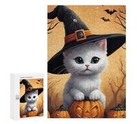 Puzzles pour Adolescents 300 PCS Halloween Witch Cat Decor-4 Puzzles pour Adolescents - Jeu Familial - Décoration Murale - Interaction Parent-Enfant 300 PCS