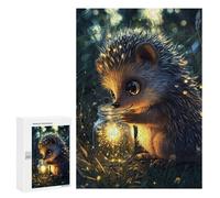 Puzzles pour Adolescents 300 PCS Hedgehog with Firefly Jar Puzzles pour Adultes Jeu Familial Décoration Parfaite Difficile À Compléter 300 PCS