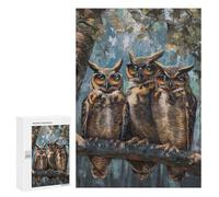 Puzzles pour Adolescents 300 PCS Hilarious Owls Sunglasses Puzzles Jeux De Détente Décoration Parfaite Cadeaux Uniques d'anniversaire Et De Noël 300 PCS
