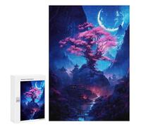 Puzzles pour Adolescents 300 PCS Japan Cherry Blossom Tree Puzzles pour Adolescents, Jouets À Faire Soi-même, Activités Amusantes À La Maison pour Passer Le Temps, 300 PCS