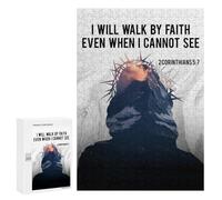 Puzzles pour Adolescents 300 PCS Jesus I Will Walk Puzzles pour Adolescents, Jouets Anti-Stress, Décoration Murale, Cadeaux d'anniversaire Et De Noël Uniques 300 PCS