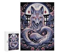 Puzzles pour Adolescents 300 PCS Kitsune Spirit Wolf Puzzles pour Adultes Jouets Anti-Stress pour S'amuser en Famille Interaction Parent-Enfant 300 PCS