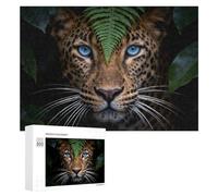 Puzzles pour Adolescents 300 PCS Leopard with Blue Eyes Puzzles pour Adultes Jeux Relaxants Décoration Murale Activités Amusantes À La Maison 300 PCS