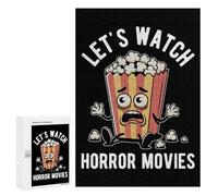 Puzzles pour Adolescents 300 PCS Lets Watch Horror Movies Popcorn Puzzles pour Adolescents, Jouets Anti-Stress, Décoration Murale, Cadeaux d'anniversaire Et De Noël Uniques 300 PCS