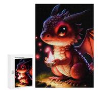 Puzzles pour Adolescents 300 PCS Magical Dragon Holding Crystal Puzzles pour Adolescents Jeux Relaxants Assemblage De Motifs Cadeaux Uniques d'anniversaire Et De Noël 300 PCS