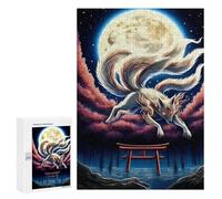 Puzzles pour Adolescents 300 PCS Magical Nine Tailed Fox Puzzles Jeux De Détente Décoration Parfaite Cadeaux Uniques d'anniversaire Et De Noël 300 PCS