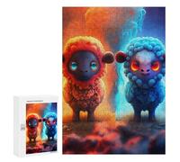 Puzzles pour Adolescents 300 PCS Magical Sheep Duo Red Vs Blue Puzzles pour Adultes Activités Familiales Interaction Parent-Enfant Jeu Au Design Élégant 300 PCS