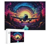 Puzzles pour Adolescents 300 PCS Magical Sunset Flight Adventure -3 Puzzles pour Adultes Jeux Relaxants pour S'amuser en Famille Cadeaux De Noël Et d'anniversaire 300 PCS