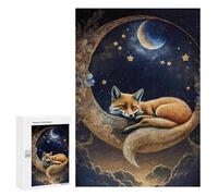 Puzzles pour Adolescents 300 PCS Moonlit Fox Dreams Puzzles pour Adultes Jeu De Réflexion Décoration Intérieure Activités Amusantes À La Maison 300 PCS