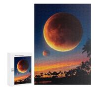 Puzzles pour Adolescents 300 PCS Moonlit Palm Silhouettes Puzzles pour Adultes Jeu De Réflexion Décoration Intérieure Activités Amusantes À La Maison 300 PCS