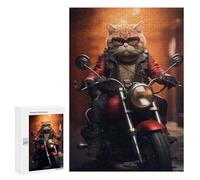 Puzzles pour Adolescents 300 PCS Motorcycle Gang Funny Cat Puzzles, Jeux Relaxants, Décoration Intérieure, Cadeaux Et Idées Cadeaux Uniques pour Un Anniversaire 300 PCS