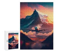 Puzzles pour Adolescents 300 PCS Mountain Flight Sunset Puzzles pour Adolescents, Jouets Anti-Stress, Décoration Murale, Cadeaux d'anniversaire Et De Noël Uniques 300 PCS