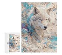 Puzzles pour Adolescents 300 PCS Mystic Wolf Puzzles pour Adultes Jeu Familial Décoration Parfaite Difficile À Compléter 300 PCS