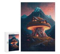 Puzzles pour Adolescents 300 PCS Mystical Mushroom House Puzzles pour Adolescents, Jouets Anti-Stress, Décoration Murale, Cadeaux d'anniversaire Et De Noël Uniques 300 PCS