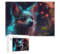 Puzzles pour Adolescents 300 PCS Neon Fox in Enchanted Forest Puzzles pour Adultes Jeux Relaxants Découpe De Précision Jeu Stimulant Cadeaux 300 PCS