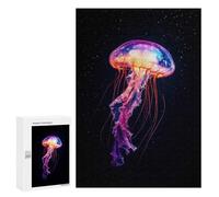Puzzles pour Adolescents 300 PCS Neon Jellyfish Puzzles pour Adolescents, Jouets Anti-Stress, Décoration Murale, Cadeaux d'anniversaire Et De Noël Uniques 300 PCS