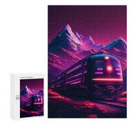 Puzzles pour Adolescents 300 PCS Neon Mountain Train Puzzles pour Adultes Jeu Familial Décoration Parfaite Difficile À Compléter 300 PCS