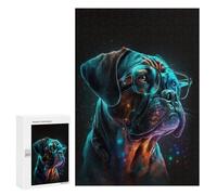 Puzzles pour Adolescents 300 PCS Neon Pup Glasses Art Print Puzzles pour Adolescents, Jouets Anti-Stress, Décoration Murale, Cadeaux d'anniversaire Et De Noël Uniques 300 PCS
