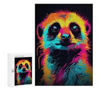 Puzzles pour Adolescents 300 PCS Neon Suricate Puzzles pour Adultes Jeux Relaxants pour S'amuser en Famille Cadeaux De Noël Et d'anniversaire 300 PCS