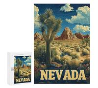 Puzzles pour Adolescents 300 PCS Nevada Wilderness Joshua Tree Desert Travel Poster Puzzles pour Adolescents - Jeu Familial - Décoration Murale - Interaction Parent-Enfant 300 PCS