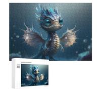 Puzzles pour Adolescents 300 PCS Oceanic Fantasy Whimsical Sea Dragon Puzzle Anti-Stress, Jouet Idéal pour Une Décoration Amusante À La Maison, 300 PCS