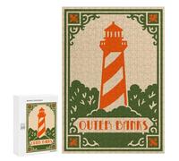 Puzzles pour Adolescents 300 PCS Outer Banks Lighthouse Art Puzzles pour Adultes Jeux Amusants Décoration Parfaite Cadeaux Uniques d'anniversaire Et De Noël 300 PCS