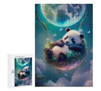 Puzzles pour Adolescents 300 PCS Panda Dreams in Moonlit Sky -1 Puzzles pour Adultes Jouets Anti-Stress pour S'amuser en Famille Interaction Parent-Enfant 300 PCS