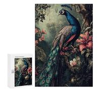 Puzzles pour Adolescents 300 PCS Peacock in Tropical Jungle Puzzles pour Adultes Assemblage De Modèles De Puzzles Défi À Réaliser Soirée Jeux Et Divertissement en Famille 300 PCS