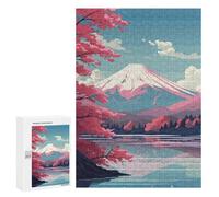 Puzzles pour Adolescents 300 PCS Pink Mount Fuji Sakura Puzzles, Jeux Relaxants, Décoration Intérieure, Cadeaux Et Idées Cadeaux Uniques pour Un Anniversaire 300 PCS