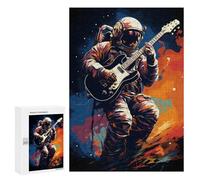Puzzles pour Adolescents 300 PCS Play Guitar Outer Space Puzzles pour Adultes Jeux De Société en Famille Améliorer La Mémoire Cadeaux d'anniversaire Uniques 300 PCS