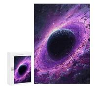 Puzzles pour Adolescents 300 PCS Purple Space Galaxy with Planet Puzzles Jeux De Détente Décoration Parfaite Cadeaux Uniques d'anniversaire Et De Noël 300 PCS