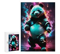 Puzzles pour Adolescents 300 PCS Puzzle pour Adultes Cool Panda Neon Light Art Puzzle Mural Difficile À Difficile Aide À Exercer Le Cerveau 300 PCS