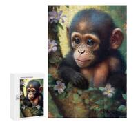 Puzzles pour Adolescents 300 PCS Puzzle pour Adultes Cute Little Chimp Puzzle Mural Difficile À Difficile Aide À Exercer Le Cerveau 300 PCS