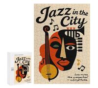 Puzzles pour Adolescents 300 PCS Puzzle pour Adultes Jazz in The City Poster Puzzle Mural Difficile À Difficile Aide À Exercer Le Cerveau 300 PCS