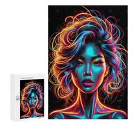 Puzzles pour Adolescents 300 PCS Puzzle pour Adultes Radiant Neon Artwork Puzzle Mural Difficile À Difficile Aide À Exercer Le Cerveau 300 PCS