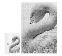 Puzzles pour Adolescents 300 PCS Puzzle pour Adultes White Flamingo Face Puzzle Mural Difficile À Difficile Aide À Exercer Le Cerveau 300 PCS
