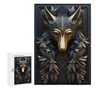 Puzzles pour Adolescents 300 PCS Puzzle pour Adultes Wolf Gold Relief Deco Puzzle Mural Difficile À Difficile Aide À Exercer Le Cerveau 300 PCS