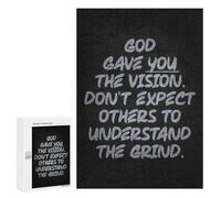 Puzzles pour Adolescents 300 PCS Puzzles God Gave You The Vision - Christian Hustle Quote Puzzle Jeu Manuel Décoration Murale Idéal comme Cadeau pour Toute La Famille 300 PCS
