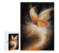 Puzzles pour Adolescents 300 PCS Puzzles Golden Butterfly with Sparkling Trail Puzzle Jeu Manuel Décoration Murale Idéal comme Cadeau pour Toute La Famille 300 PCS