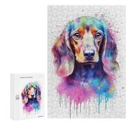 Puzzles pour Adolescents 300 PCS Puzzles pour Adultes Baby Dachshund Puppy Dog Jeu De Réflexion Amusant Et Humoristique pour Stimuler Le Cerveau 300 PCS