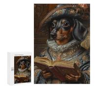 Puzzles pour Adolescents 300 PCS Puzzles pour Adultes Dachshund in Royal Attire Regal Dachshund in Renaissance Attire Jeux De Société en Famille Offre Cadeau d'anniversaire pour Toute La Famille 300