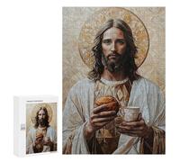 Puzzles pour Adolescents 300 PCS Puzzles pour Adultes Jesus with Bread and Chalice Jeux De Société en Famille Offre Cadeau d'anniversaire pour Toute La Famille 300 PCS