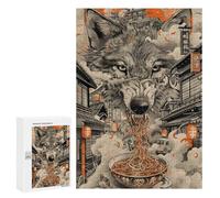 Puzzles pour Adolescents 300 PCS Puzzles pour Adultes Wolf Ramen Noodles Japan Jeux De Société en Famille Offre Cadeau d'anniversaire pour Toute La Famille 300 PCS
