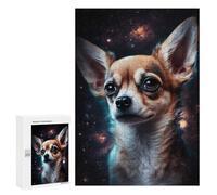 Puzzles pour Adolescents 300 PCS Puzzles Space Pup Cute Chihuahua in Galaxy Puzzle Jeu Manuel Décoration Murale Idéal comme Cadeau pour Toute La Famille 300 PCS