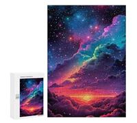 Puzzles pour Adolescents 300 PCS Rainbow Clouds in Starry Sky Puzzles pour Adolescents Améliorent La Mémoire Difficiles À Compléter Jeux Stimulants 300 PCS