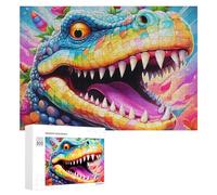 Puzzles pour Adolescents 300 PCS Rainbow Lizard A Colorful Fantasy Creature Puzzle Anti-Stress, Jouet Idéal pour Une Décoration Amusante À La Maison, 300 PCS