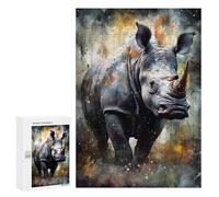 Puzzles pour Adolescents 300 PCS Rhino Watercolors Puzzles, Jeux Relaxants, Décoration Intérieure, Cadeaux Et Idées Cadeaux Uniques pour Un Anniversaire 300 PCS