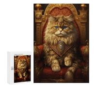 Puzzles pour Adolescents 300 PCS Royal Persian Cat Throne Puzzles pour Adultes Assemblage De Modèles De Puzzles Défi À Réaliser Soirée Jeux Et Divertissement en Famille 300 PCS